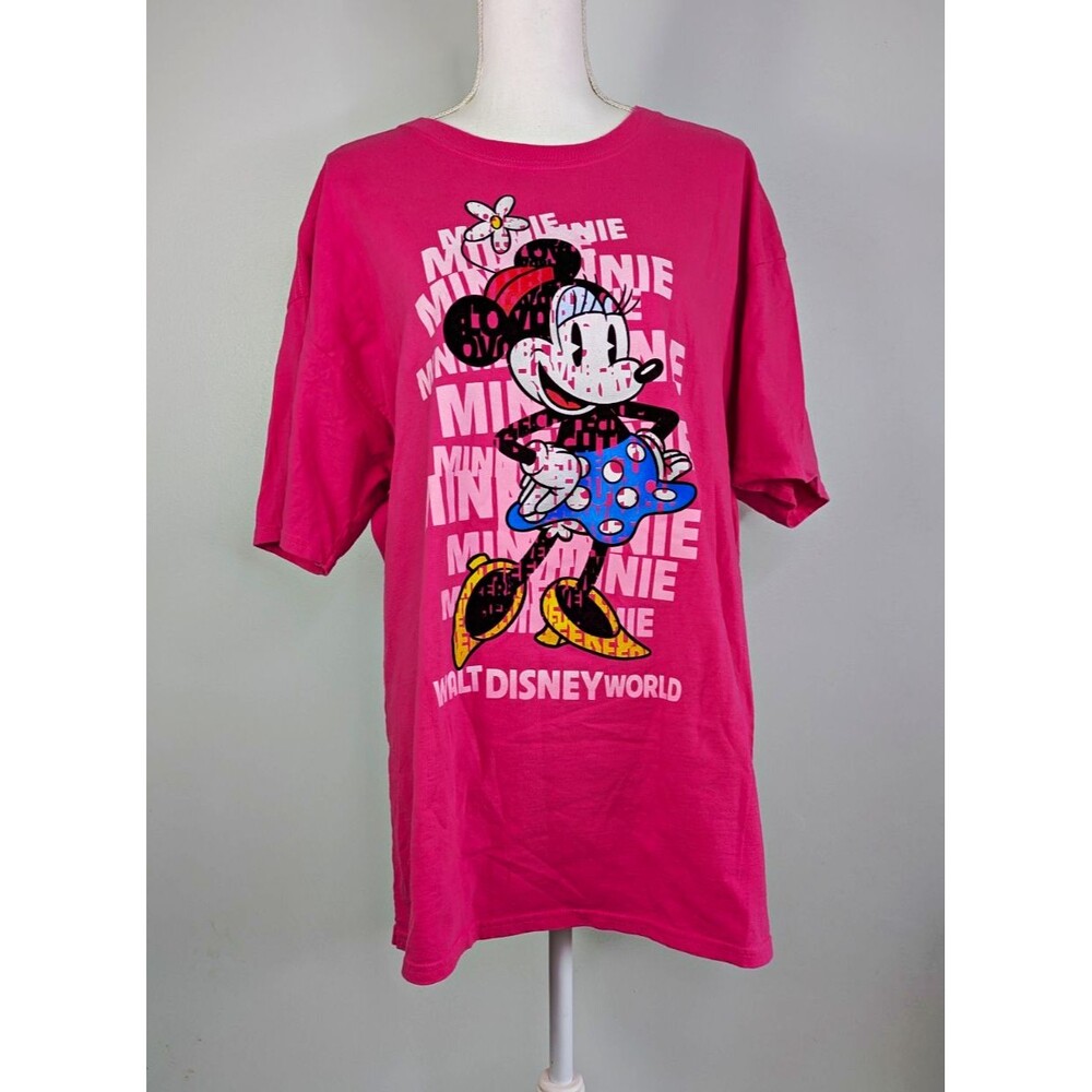 Disney Minnie Mouse Pink Graphic Short Sleeve T-Shirt Womens XL Oversized Street